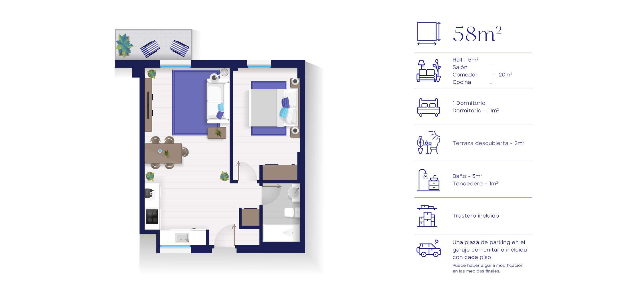 Mapa estructura vivienda | Luzzes Vallecas 